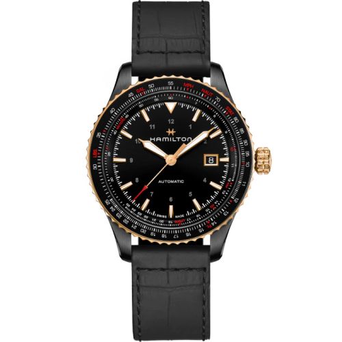 Hamilton Khaki Aviation Converter Auto PVD / Pembe Altın / Siyah 42mm, referans H76635730