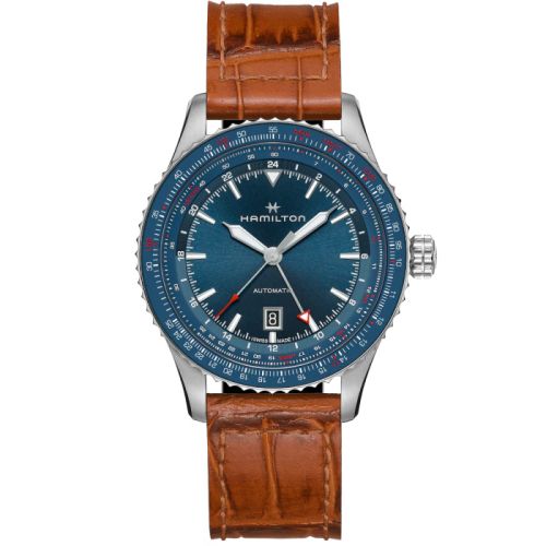 Hamilton Khaki Aviation Converter Auto GMT Paslanmaz Çelik / Mavi 44mm, referans H76715540