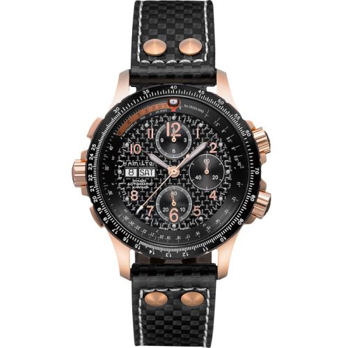 Hamilton Khaki Aviation X-Wind Auto Chrono Red Gold / Carbon 44mm, reference H77696793