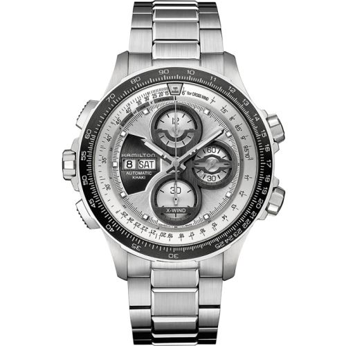 Hamilton Khaki Aviation X-Wind Automatic Silver / Bracelet 45mm, reference H77726151