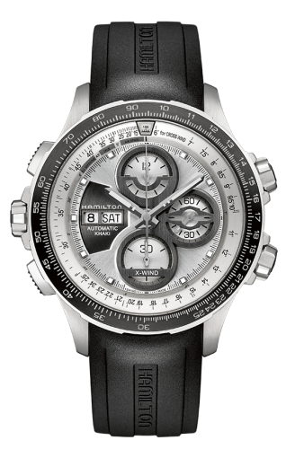 Hamilton Khaki Aviation X-Wind Automatic Silver / Rubber 45mm, reference H77726351
