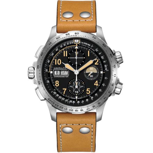 Hamilton Khaki Aviation X Wind Day Date Auto Chrono Lion Stainless Steel / Black 45mm, reference H77796535