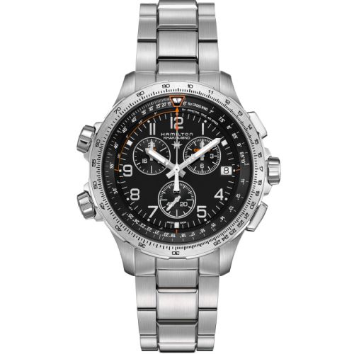 Hamilton Khaki Aviation X-Wind GMT Chrono Quartz Black / Bracelet 46mm, reference H77912135