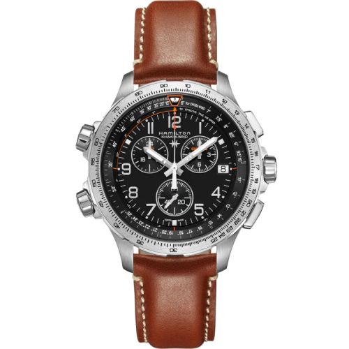 Hamilton Khaki Aviation X-Wind GMT Chrono Quartz Stainless Steel / Black 46mm, reference H77912535