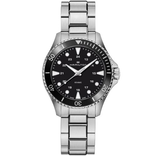 Hamilton Khaki Navy Scuba Quartz 37 Stainless Steel / Black / Bracelet, reference H82201131