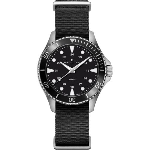 Hamilton Khaki Navy Scuba Quartz 37 Paslanmaz Çelik / Siyah / NATO, referans H82201931
