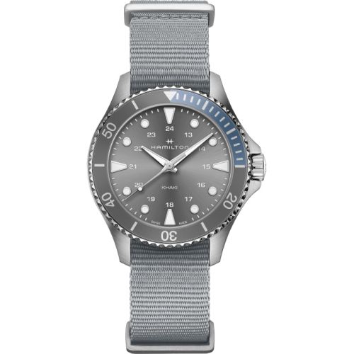 Hamilton Khaki Navy Scuba Quartz 37 Paslanmaz Çelik / Gri / NATO, referans H82211981