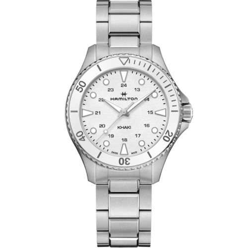 Hamilton Khaki Navy Scuba Quartz 37 Paslanmaz Çelik / Beyaz / Bilezik, referans H82221110