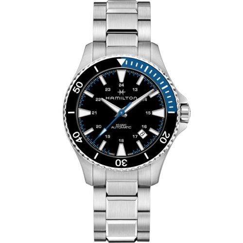 Hamilton Khaki Navy Scuba Auto Paslanmaz Çelik / Siyah / Bilezik 40mm, referans H82315131