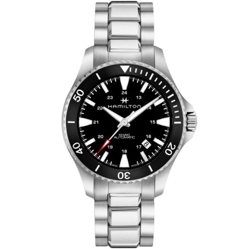 Hamilton Khaki Navy Scuba Auto Paslanmaz Çelik / Siyah / Bilezik 40mm, referans H82335131