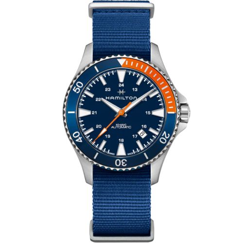 Hamilton Khaki Navy Scuba Auto Paslanmaz Çelik / Mavi / NATO 40mm, referans H82365941