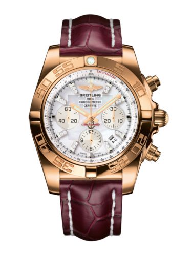 Breitling Chronomat 44 Pembe Altın / Pearl Elmas / Croco, referans HB011012.A698.735P