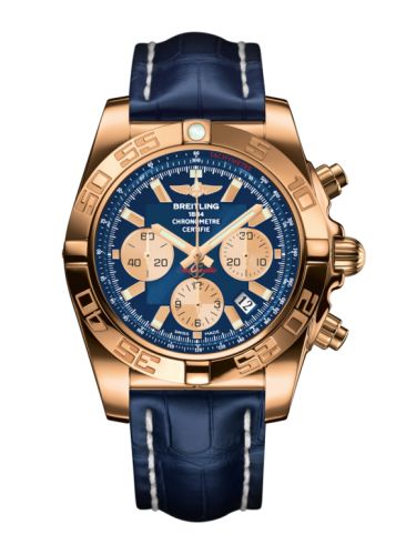 Breitling Chronomat 44 Pembe Altın / Metallica Mavi / Croco, referans HB011012.C790.731P