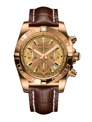 Breitling Chronomat 44 Pembe Altın / Altınen Sun / Croco, referans HB011012.H548.739P