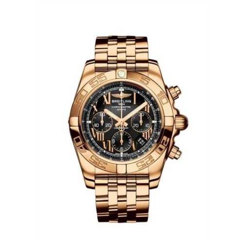 Breitling Chronomat 44 Pembe Altın / Onyx Siyah Roman / Bilezik 43.5mm, referans HB011012/B957/375H