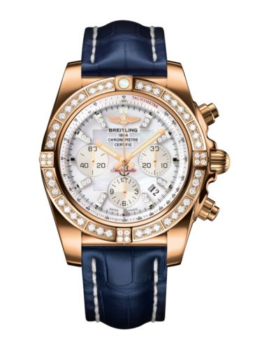 Breitling Chronomat 44 Pembe Altın / Elmas / Pearl Elmas / Croco, referans HB011059.A698.731P
