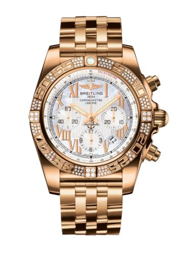Breitling Chronomat 44 Pembe Altın / Elmas / Pearl Roman / Bilezik, referans HB0110AE.A693.375H