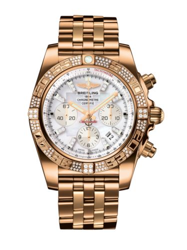 Breitling Chronomat 44 Pembe Altın / Elmas / Pearl Elmas / Bilezik, referans HB0110AE.A698.375H