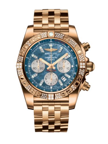 Breitling Chronomat 44 Pembe Altın / Elmas / Siyah Pearl Elmas / Bilezik, referans HB0110AE.BC53.375H