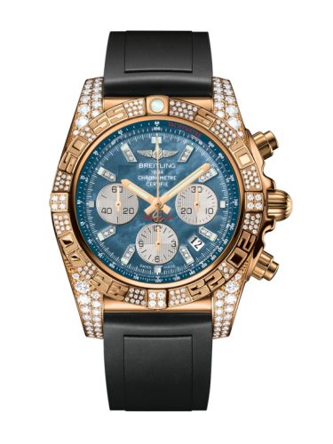 Breitling Chronomat 44 Pembe Altın Elmasworks / Siyah Pearl Elmas / Kauçuk, referans HB0110AJ.BC53.134S