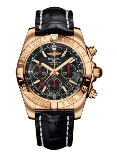 Breitling Chronomat 44 GMT Pembe Altın / Siyah / Croco, referans HB0421L3.BC18.743P