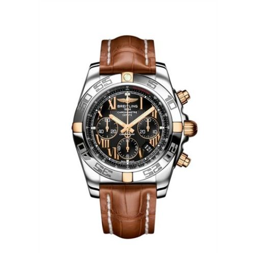 Breitling Chronomat 44 Paslanmaz Çelik / Pembe Altın / Siyah - Roman 43.5mm, referans IB011012/B957
