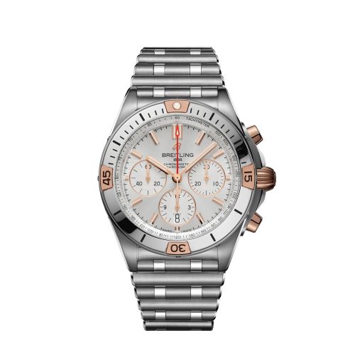 Breitling Chronomat B01 42 Paslanmaz Çelik / Kırmızı Altın / Gümüş  / Rouleaux, referans IB0134101G1A1
