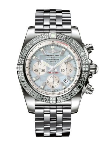 Breitling Chronomat 44 Beyaz Altın / Elmas / Gray Pearl / Bilezik, referans JB0110AE.G685.375J