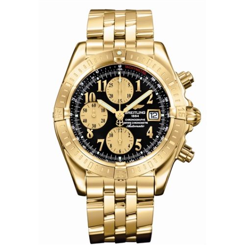 Breitling Chronomat Evolution Sarı Altın / Siyah, referans K1335611/B723