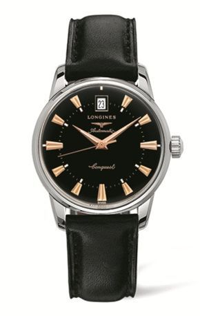 Longines Conquest Heritage Siyah 35mm, referans L1.611.4.52.2