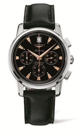 Longines Conquest Heritage Chronograph Siyah / Calf, referans L1.641.4.52.2