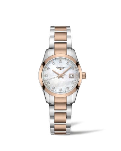 Conquest Classic Quartz 29.5 Paslanmaz Çelik / Kırmızı Altın PVD / MOP