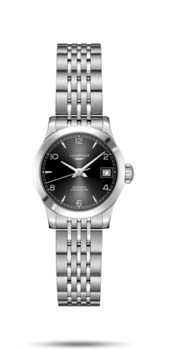 Longines Record 26mm Paslanmaz Çelik / Siyah-Arabic / Bilezik, referans L2.320.4.56.6