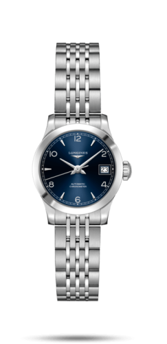 Longines Record 26mm Paslanmaz Çelik / Mavi Arabic / Bilezik, referans L2.320.4.96.6