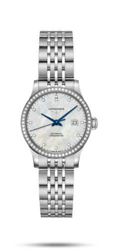 Longines Record 30mm Paslanmaz Çelik / Elmas / MOP-Elmas / Bilezik, referans L2.321.0.87.6