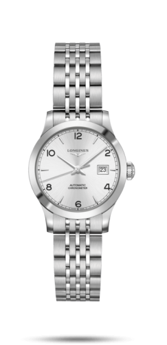 Longines Record 30mm Paslanmaz Çelik / Gümüş-Arabic / Bilezik, referans L2.321.4.76.6