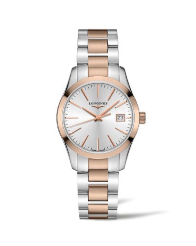 Conquest Classic Quartz 34 Paslanmaz Çelik / Kırmızı Altın PVD / Gümüş