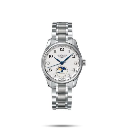 Longines Master Collection 34 Moonphase Paslanmaz Çelik / Gümüş / Bilezik, referans L2.409.4.78.6