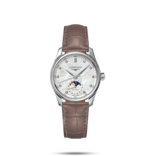 Master Collection 34 Moonphase Paslanmaz Çelik / MOP / Alligator