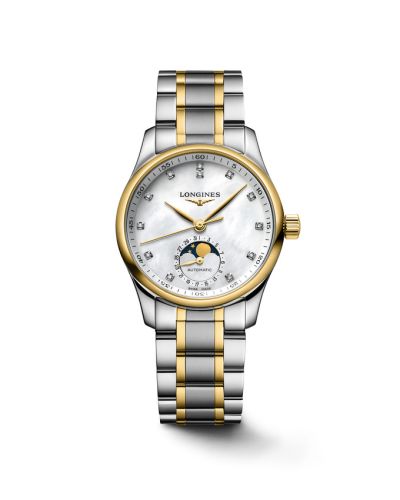 Longines Master Collection 34 Moonphase Paslanmaz Çelik - Sarı Altın / MOP / Bilezik, referans L2.409.5.87.7