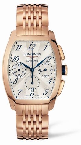 Longines Evidenza Chronograph Pembe Altın Bilezik, referans L2.643.8.73.6