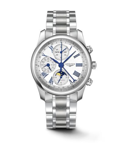 Longines Master Collection 40 Chronograph Calendar Paslanmaz Çelik / Gümüş / Bilezik, referans L2.673.4.71.6