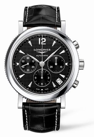 Longines Clous de Paris Chronograph Siyah 44mm, referans L2.704.4.56.3
