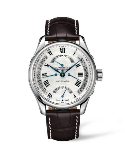 Longines Master Collection 44 Retrograde Paslanmaz Çelik / Gümüş-Roman / Alligator XL, referans L2.717.4.71.5
