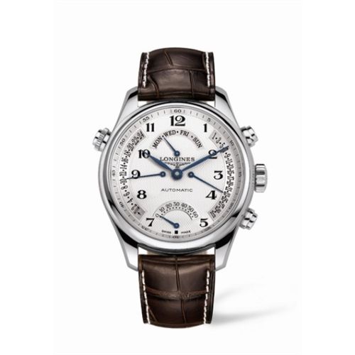 Longines Master Collection 44 Retrograde Paslanmaz Çelik / Gümüş-Arabic / Alligator XL, referans L2.717.4.78.3