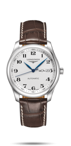 Longines Master Collection 38.5 Day Date Paslanmaz Çelik / Gümüş-Arabic / Alligator XL, referans L2.755.4.78.5