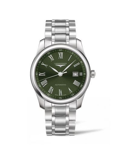 Longines Master Collection 40 Date Paslanmaz Çelik / Yeşil - Roman / Bilezik, referans L2.793.4.09.6