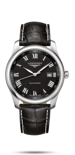 Longines Master Collection 40 Date Paslanmaz Çelik / Siyah-Roman / Alligator XL, referans L2.793.4.51.8