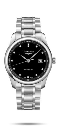 Longines Master Collection 40 Date Paslanmaz Çelik / Siyah-Elmas / Bilezik, referans L2.793.4.57.6