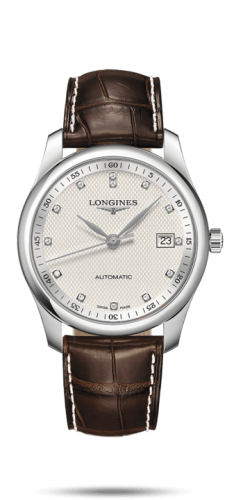 Longines Master Collection 40 Date Paslanmaz Çelik / Gümüş-Elmas / Alligator XL, referans L2.793.4.77.5